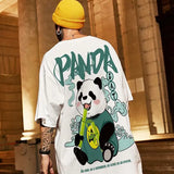 ITOOH New Chinese Style Men T-Shirts Summer Lucky Panda Printed Short Sleeve T shirts Hip Hop Casual Tops Tees Streetwear