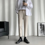 Itooh Korean Style Suit Pants Men Slim Fashion Solid Color Business Society Dress Pants Men Straight Pants Men Soffice Formal Trousers