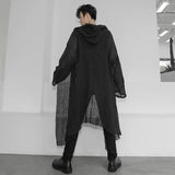 Itooh High Quality Mens Trench Unisex Casual Open Stitch Hooded Long Cloak Cape Coat Hip Hop Men Solid Loose Trenchcoat