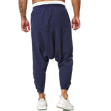 Itooh Mens Streetwear Cotton Linen Cross-Pants Men Baggy Solid Black Harem Pants Male HipHop Joggers Trousers Man Wide Legs Pants