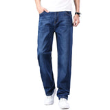 Itooh Big Size 30-44 Classic Stretch Wide Jeans Men Brand Demin Blue Loose Pants Casual Male Cotton High Elastic