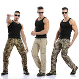 Itooh Spring & autumn Men's Loose Multi-Pocket Camouflage Pants Men Casual Cotton Straight Washed-Pocket Pants Male Trousers 40