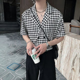 Itooh Summer Short-sleeved Shirts Men Fashion Retro Plaid Shirts Men Streetwear Korean Loose Casual Shirts Mens Dress Shirts M-2XL