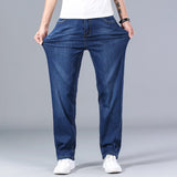 Itooh Big Size 30-44 Classic Stretch Wide Jeans Men Brand Demin Blue Loose Pants Casual Male Cotton High Elastic