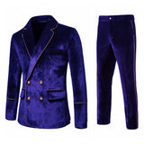 Itooh  New Men's High-end Velvet Suits Fashion Casual Dress Jacket Party Costumes Jacket and Pants