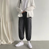 ITOOH New men and wild self-cultivation personality stitching retro plaid casual nine overalls pantalon hombre