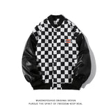 ITOOH American checkerboard stitching Baseball Jacket, men's fashion brand loose BF versatile casual jacket jaket men mens clothing