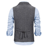 Itooh Autumn Business Vest Men's Clothing Male Lapel Casual Men Suit Vest With Pockets Vest Outerwear Chaleco Hombre