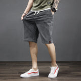 Itooh Plus Size 5XL 6XL 7XL Men's Striped Short Jeans  Summer New Fashion Advanced Stretch Casual Denim Shorts Pants Male Brand