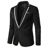 Itooh Spring Autumn New Men Blazer Fashion Slim casual blazer for Men Pink/Black/White One Button Mens Suit jacket Outerwear Male 5XL