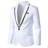 Itooh Spring Autumn New Men Blazer Fashion Slim casual blazer for Men Pink/Black/White One Button Mens Suit jacket Outerwear Male 5XL