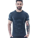 Itooh Mens Compression Skinny T-shirt Gyms Fitness Tight T Shirt Summer Short Sleeve Quick Dry Tee Tops Male Workout Clothing