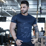 Itooh Mens Compression Skinny T-shirt Gyms Fitness Tight T Shirt Summer Short Sleeve Quick Dry Tee Tops Male Workout Clothing