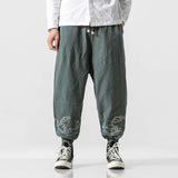 Itooh Men Cotton Linen Harem Pants Mens Jogger Pants  Male Trousers Traditional Casual Track Pants Chinese style Bloomers Trousers