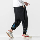 Itooh Men Cotton Linen Harem Pants Mens Jogger Pants  Male Trousers Traditional Casual Track Pants Chinese style Bloomers Trousers