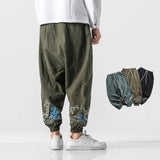 Itooh Men Cotton Linen Harem Pants Mens Jogger Pants  Male Trousers Traditional Casual Track Pants Chinese style Bloomers Trousers