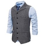 Itooh Autumn Business Vest Men's Clothing Male Lapel Casual Men Suit Vest With Pockets Vest Outerwear Chaleco Hombre