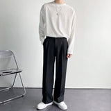 ITOOH Solid Color Formal Suit Pants Men Korean Fashion Loose Casual Pants Men Harajuku Streetwear Wide-leg Straight-leg Pants Men