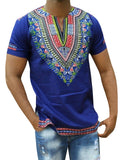 ITOOH African Dashiki Print V Neck T Shirt Men Summer New Short Sleeve African Clothes Streetwear Casual Tee Shirt Homme Camiseta