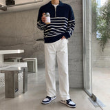 Itooh Half-Zip Striped Polo Shirt