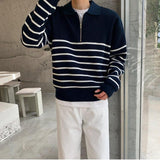 Itooh Half-Zip Striped Polo Shirt