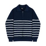 Itooh Half-Zip Striped Polo Shirt