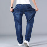 Itooh Big Size 30-44 Classic Stretch Wide Jeans Men Brand Demin Blue Loose Pants Casual Male Cotton High Elastic