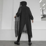 Itooh High Quality Mens Trench Unisex Casual Open Stitch Hooded Long Cloak Cape Coat Hip Hop Men Solid Loose Trenchcoat