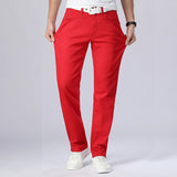 Itooh New Autumn Men's Red Jeans Classic Style Straight Elasticity Cotton Denim Pants Male Brand White Trousers