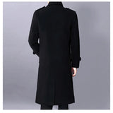 Itooh Long dust coat Men Winter Warm Trench Woolen Cloth Coat Mens Double Breasted Slim Casual Jackets Solid Business Outwear