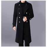 Itooh Long dust coat Men Winter Warm Trench Woolen Cloth Coat Mens Double Breasted Slim Casual Jackets Solid Business Outwear