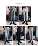 ITOOH 7Colors Top Quality Naples Drape Suit Pants Men Dress Simple High Waist Business Formal Wear Straight Office Trousers Casual 36