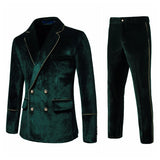 Itooh  New Men's High-end Velvet Suits Fashion Casual Dress Jacket Party Costumes Jacket and Pants