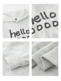 ITOOH Letter Printed Fleece Hooded Sweatshirt