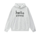 ITOOH Letter Printed Fleece Hooded Sweatshirt