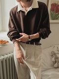 ITOOH Long Sleeve Lapel Pullover