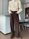 ITOOH Loose Fit Straight Suit Pants