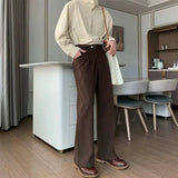 ITOOH Loose Fit Straight Suit Pants