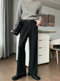 ITOOH Loose Fit Straight Suit Pants