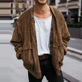 bomber jacket 2024 Maillard Suede Jacket Men's Autumn Versatile Solid Color Casual Men's Jacket