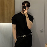 guys fashion casual Summer Thin Ice Silk Short-Sleeved Sweater Men's Korean-Style Fashionable Slim-Fit round Neck T-shirt Men's Ruan Handsome Half-Sleeve Shirt