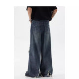 90s streetwear American Ripped Jeans Men's Niche High-Grade Pants Couple