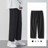 men fall outfit Ice Silk Pants Men's Summer Draping Cropped Casual Suit Pants Men's Youth Black All-Match Air Conditioning Trousers