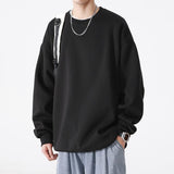 mens winter fashion INS Trendy Loose Sweater Men's Autumn and Winter Letters Casual Fleece-lined Men's Pullover