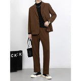 suit Draping Thick High-Grade Corduroy Suit Suit Men's Business Loose Autumn and Winter Casual Korean Style Suit Jacket