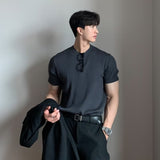 guys fashion casual Summer Thin Ice Silk Short-Sleeved Sweater Men's Korean-Style Fashionable Slim-Fit round Neck T-shirt Men's Ruan Handsome Half-Sleeve Shirt