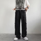 streetwear men outfits High Street Functional Workwear Jeans Men's Spring and Autumn Straight Mop Pants American Pants