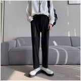 ITOOH Winter Outfits black men fashion swag Draping Straight Suit Pants Men's Solid Color Anti-Wrinkle Loose Wide-Leg Pants Korean Style Non-Ironing Mop Pants ITOOH Winter Outfits