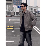 fall mens outfits American Cleanfit Short Jacket Men's Spring and Autumn New High-Grade Retro Lapel Motorcycle Jacket Top