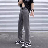 Itooh masc outfits 2024 Jeans Men's Autumn and Winter Loose Straight Pants Ins Hong Kong Style Cropped Casual Pants Fat Retro Drape